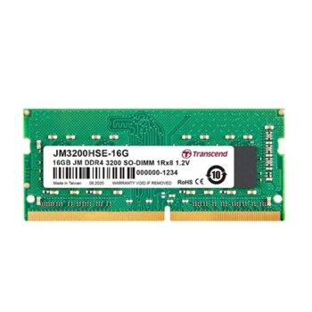 Памет 16GB 3200Mhz, SO-DIMM, Transcend JM3200HSE-16G, 1.2V | JAR Computers Transcend 16GB JM DDR4 3200Mhz SO-DIMM 1Rx8 2Gx8 C
