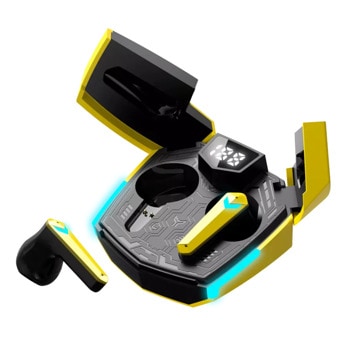 Слушалки Canyon DoubleBee (CND-GTWS2B), безжични, микрофон, 13mm драйвери, до 4 часа време на работа, Bluetooth, жълти | JAR Computers Слушалки Canyon DoubleBee Yellow CND-GTWS2Y