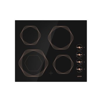Стъклокерамичен плот за вграждане Gorenje EC 6 INB, 6400 W, 4 нагревателни зони, индикатор за остатъчна топлина, механично управление, черен | JAR Computers GORENJE EC 6 INB