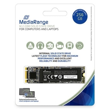 Памет SSD 256GB MediaRange MR1022, SATA 6Gb/s, M.2 (2280), скорост на четене 545MB/s, скорост на запис 475MB/s | JAR Computers MediaRange 256GB M.2 2280 SATA 6 Gb/s MR1022
