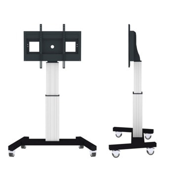 Стойка за телевизор NewStar Motorised Mobile Floor Stand (PLASMA-M2500SILVER), за под, за екрани от 42" до 100", VESA 800x600, регулируема, сребриста | JAR Computers NewStar PLASMA-M2500SILVER