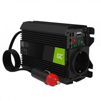 Инвертор Green Cell INVGC06, 150W, от DC 12V към AC 230V, модифицирана синусоида, за кола | JAR Computers Green Cell INVGC06