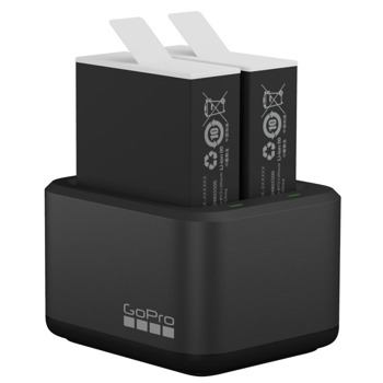 Зарядно устройство GoPro Dual Battery Charger + Enduro (ADDBD-211) в комплект с 2бр. батерии GoPro Enduro 1720mAh, съвместимо с батерии Enduro и стандартни GoPro батерии, зарежда до 2 батерии едновременно image