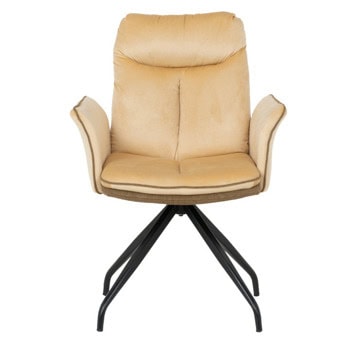 Трапезен стол Carmen MARLOW, до 120kg., дамаска, прахово боядисана метална база, сахара | JAR Computers Carmen MARLOW - сахара BF 2