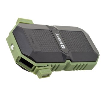 Външна батерия/power bank/ Sandberg 420-27, 6000 mAh, IP67 защитен корпус, черно/зелена | JAR Computers Sandberg Waterproof Powerbank 6000 420-27