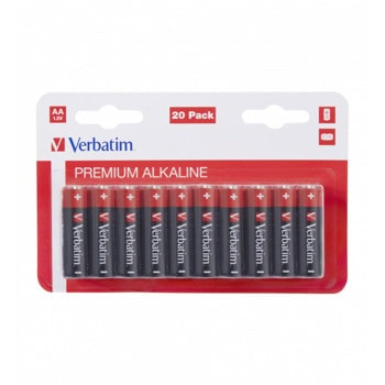 Батерии алкални Verbatim 49877, AA, LR6, 1.5V, 20бр. в опаковка | JAR Computers Verbatim 49877