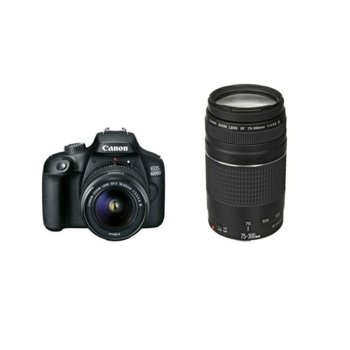 Фотоапарат Canon EOS 4000D в комплект с 2x обектива (EF-s 18-55 mm DC III и EF 75-300 mm f/4.0-5.6 III), 18.7 MPix, 2.7" (6.8 cm) LCD дисплей, Wi-Fi, SDXC слот, HDMI Mini(Type-C) image