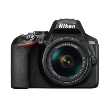 Фотоапарат Nikon D3500 в комплект обектив Nikon AF-P 18-55mm VR, 24.2 Mpix, 3.0" (7.62 cm) TFT дисплей, SDXC/HC, HDMI, USB, Bluetooth image