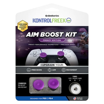 Сменяеми бутончета и пръстени Thumb Grips and rings KontrolFreek Performance Thumbsticks + Precision Rings Fenzy Edition (6106-PS5), за PS4/PS5, за Dual Shock/DualSense, лилави | JAR Computers KontrolFreek 6106-PS5