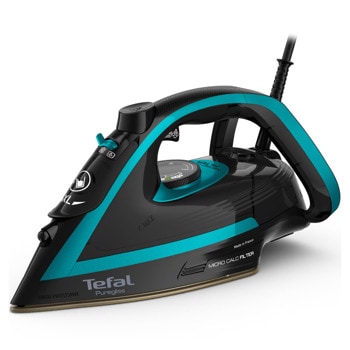 Парна ютия Tefal FV8066E0, 50 г/мин непрекъсната пара, 280 g/min парен удар, 270 мл. резервоар, Micro Calc филтър, Durilium Airglide Autoclean технология, 3000W, черна | JAR Computers Парна ютия Tefal FV8066E0