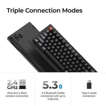 keychron v1 ultra 8k black silk pom switch red | JAR Computers keychron v1 ultra 8k black silk pom switch red