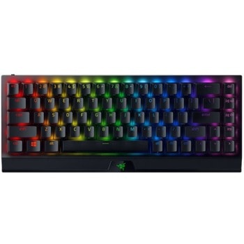 Клавиатура Razer BlackWidow V3 HyperSpeed (RZ03-03892000-R3M1), безжична, гейминг, механична, зелени Razer Green суичове, US подредба, RGB подсветка, черна, Bluetooth, USB | JAR Computers Razer RZ03-03892000-R3M1