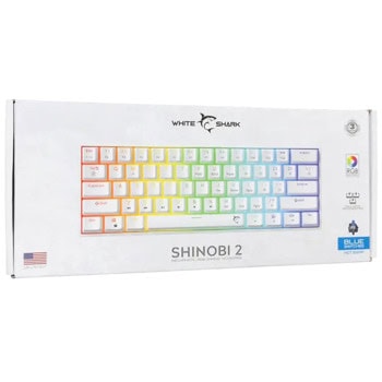 white shark shinobi 2 blue switch бяла | JAR Computers white shark shinobi 2 blue switch бяла