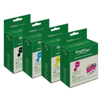 Касета за Brother MFC 240C/440CN/665CW/3360C/5460CN/5860CN, FAX 1360/2480C - Black - LC970/1000Y - Неоригинална - GraphicJet | JAR Computers Brother (LC970/1000Y) Yellow GraphicJet