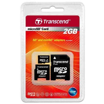 Transcend 2GB micro SD (2 adapters)