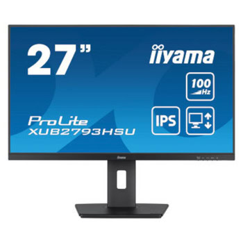 Монитор IIYAMA XUB2793HSU-B7, 27" (68.58 cm) IPS панел, 100Hz, Full HD, 4ms, 80 000 000:1, 300 cd/m2, DisplayPort, HDMI, USB | JAR Computers IIYAMA XUB2793HSU-B7