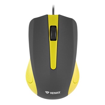 Мишка Yenkee 1015YW, оптична (1000 dpi), USB, жълта, гумирана зона | JAR Computers Мишка Yenkee 1015YW 45010823