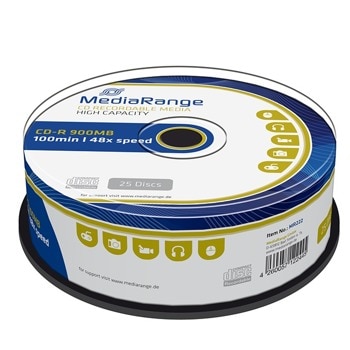 Оптичен носител CD-R, 900MB, MediaRange, 48x, 25 бр | JAR Computers MediaRange CD-R 900MB 48x