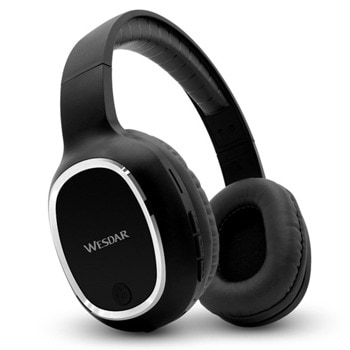 Слушалки Wesdar BH6 Black, безжични, Bluetooth, микрофон, бутони за усилване и намаляване на звука, черни | JAR Computers Wesdar BH6 BLACK