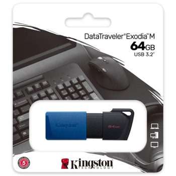 Kingston 64GB DataTraveler Exodia M Blue DTXM/64GB