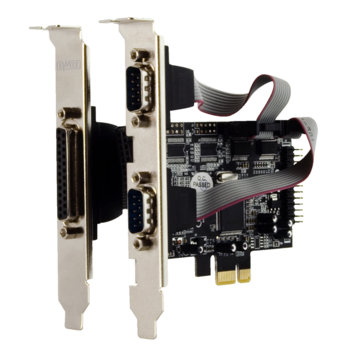 Adapter PCI-E to 2 x Serial RS232 & 1 x Parallel