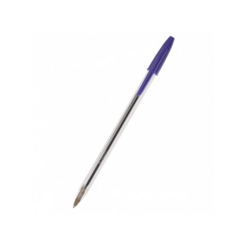 Химикалка BIC CRYSTAL MEDIUM, син цвят на писане, 1.0 mm, прозрачна, цената е за 1бр. (продава се в опаковка от 50 бр.) | JAR Computers BIC CRYSTAL MEDIUM, Blue