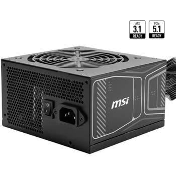 Захранване MSI MAG A850GN PCIE5, 850W, Active PFC, 80 Plus Gold, 120mm вентилатор | JAR Computers MSI MAG A850GN PCIE5