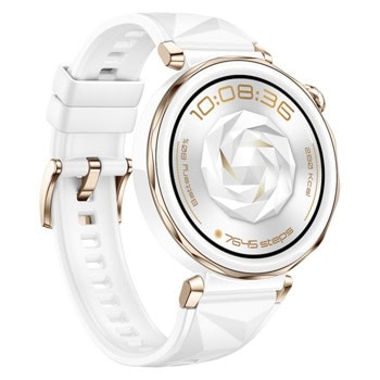 Смарт часовник Huawei Watch GT5 Pro 42мм Jana-B29F (White Fluoroelastomer), 1.32" (3.35cm) AMOLED дисплей, Bluetooth, GPS, оптичен сензор за пулс, до 7 дни време на работа, 5ATM, бяла флуороеластомерна каишка | JAR Computers Huawei Watch GT5 Pro 42мм Jana-B29F White Fluoroel
