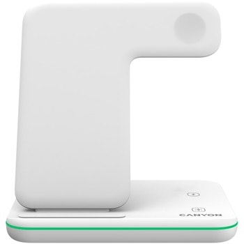 Безжично зарядно Canyon WS-303 3in1, от USB C(ж) към безжично зареждане на iPhone, Apple Watch и Apple AirPods, бяла | JAR Computers Canyon WS-303 3in1 CNS-WCS303W
