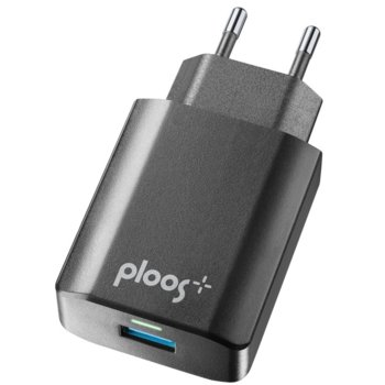 Зарядно устройство Ploos 6570, от контакт към USB A(ж), Quickcharge 18W, черно image