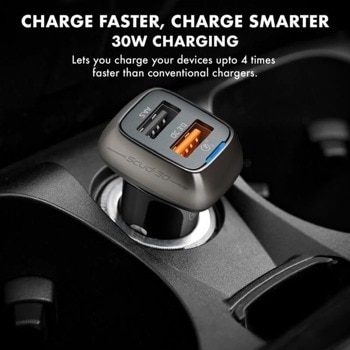 Promate Scud-30 Car Charger Dual USB 30W QC 3.0