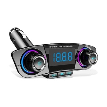 FM трансмитер Earldom ET-M60, Bluetooth 4.0, LCD дисплей, 1x USB-A, MicroSD слот, подсветка, черен | JAR Computers Earldom ET-M60 17384