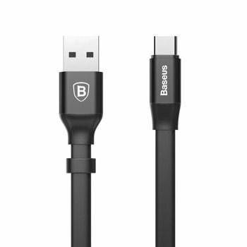 Кабел Baseus, от USB A (м) към USB C (м), 0.23m, черен | JAR Computers Baseus Nimble CATMBJ-01