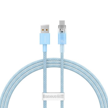 Кабел Baseus Explorer CATS010503, от USB A(м) към USB C(м), 2m, 100W, син | JAR Computers Baseus Explorer CATS010503 Blue