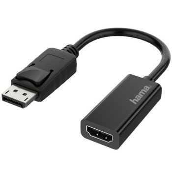 Адаптер HAMA 200335, от DisplayPort(м) към HDMI(ж), черен | JAR Computers HAMA-200335