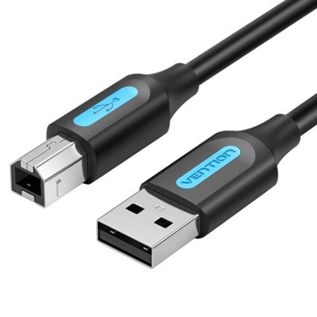 Кабел Vention COQBG, от USB A(м) към USB B(м), 1.5 m, eкраниран, черен | JAR Computers Кабел Vention USB A м to USB B м 1.5 m COQBG