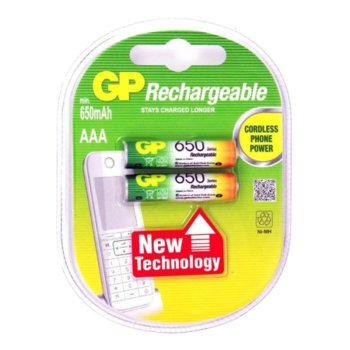 Акумулаторна батерия GP 65AAAHC-UC2, AAA, 1.2V, 650mAh, NiMH, 2бр. | JAR Computers GP 65AAAHC-UC2 2 бр.