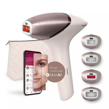 Фотоепилатор Philips BRI977/00, 5 настройки за светлинната енергия, SenseIQ технология, SkinAI, сензор SmartSkin, розово злато | JAR Computers Фотоепилатор Philips BRI977/00