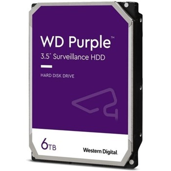 Твърд диск 6TB WD Purple Surveillance (WD62PURZ), SATA 6 Gb/s, 5400 rpm, 128MB кеш, 3.5" (8.89cm) | JAR Computers Western Digital 6TB WD Purple Surveillance WD62PUR