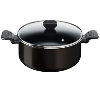 Тенджера Tefal Simply Clean Stewpot 24 with lid, 24 см. диаметър, алуминий, с капак, черен | JAR Computers Tefal Simply Clean Stewpot 24 with lid B5674653