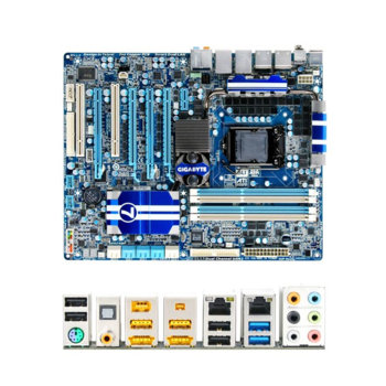 Дънна платка Gigabyte P55A-UD7, P55, LGA1156, DDR3, 3xPCI-E(SLi/CF), Dolby SB7.1, 2xLan1000, SATA RAID 0,1,5,10, SATA 6Gb/s, 2xeSATA, 2xUSB3.0, 3x1394, ATX | JAR Computers Gigabyte P55A-UD7