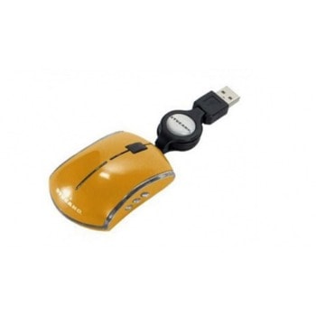 Мишка Tucano MINI-PK-O, оптична (800 dpi), USB, оранжева, прибиращ се кабел image