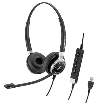 Слушалки Sennheiser IMPACT SC 660 1000553, ултра шумопотискащ микрофон, USB, активно шумопотискане, сертифицирани за Skype for Business и UC оптимизирани, черни | JAR Computers Sennheiser IMPACT SC 660 ANC USB-A 1000553
