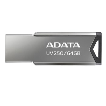 Памет 64GB USB Flash Drive, A-Data UV250 (AUV250-64G-RBK), USB 2.0, сива | JAR Computers Adata 64GB UV250 AUV250-64G-RBK