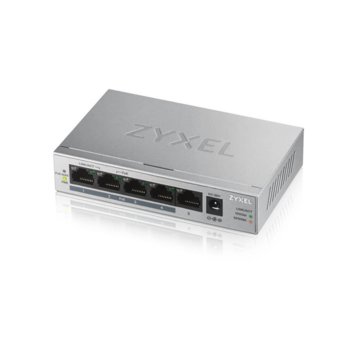 Суич Zyxel GS1005-HP, 1000 Mbps, 5 порта, 5x RJ-45 10/100/1000 Mbps, 4x PoE+ | JAR Computers Zyxel GS1005-HP