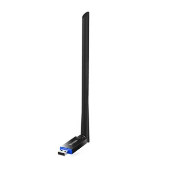 Мрежови адаптер Tenda U10, 2.4Ghz (200 Mbps)/5GHz (433 Mbps), Wireless AC, USB 2.0, черен, 1x външна антена | JAR Computers TENDA U10 WL AC650 USB ADAPTER
