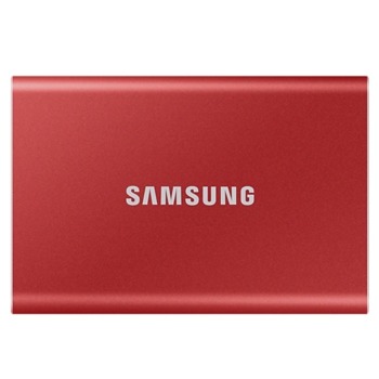 Памет SSD 2TB Samsung T7 Red (MU-PC2T0R/WW), USB-C 3.2, 2.5"(6.35 cm), скорост на четене 1050 MB/s, скорост на запис 1000 MB/s | JAR Computers Samsung MU-PC2T0R/WW