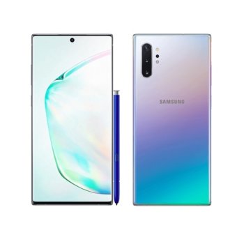 Смартфон Samsung SM-N970F Galaxy Note10+ (Aura Glow), поддържа 2 sim карти, 6.8" (17.27 cm) WQHD Dynamic AMOLED дисплей, осемядрен Exynos 9825 2.73 GHz, 12GB RAM, 256GB ROM, 12.0 + 12.0 + 16.0 MPix & 10 MPix камера, Android 9.0, 196g | JAR Computers Samsung SM-N970F Galaxy Note10+ 256GB Aura Glow