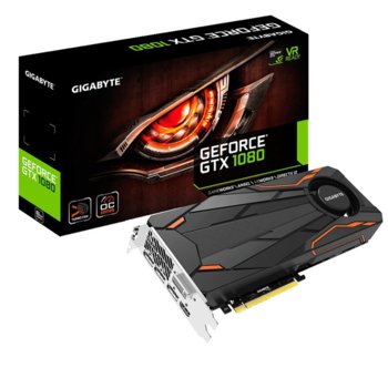 Видео карта nVidia GeForce GTX 1080, 8GB, Gigabyte GV-N1080TTOC-8GD, PCI-E 3.0, GDDR5X, 256 bit, DisplayPort, HDMI, DVI | JAR Computers Gigabyte GV-N1080TTOC-8GD