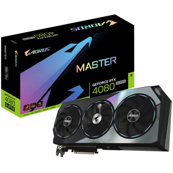 Видео карта Nvidia GF RTX 4080 Super, 16GB, Gigabyte Aorus Master, PCI-E 4.0, GDDR6X, 256-bit, DisplayPort, HDMI | JAR Computers Gigabyte AORUS GF RTX 4080 SUPER MASTER